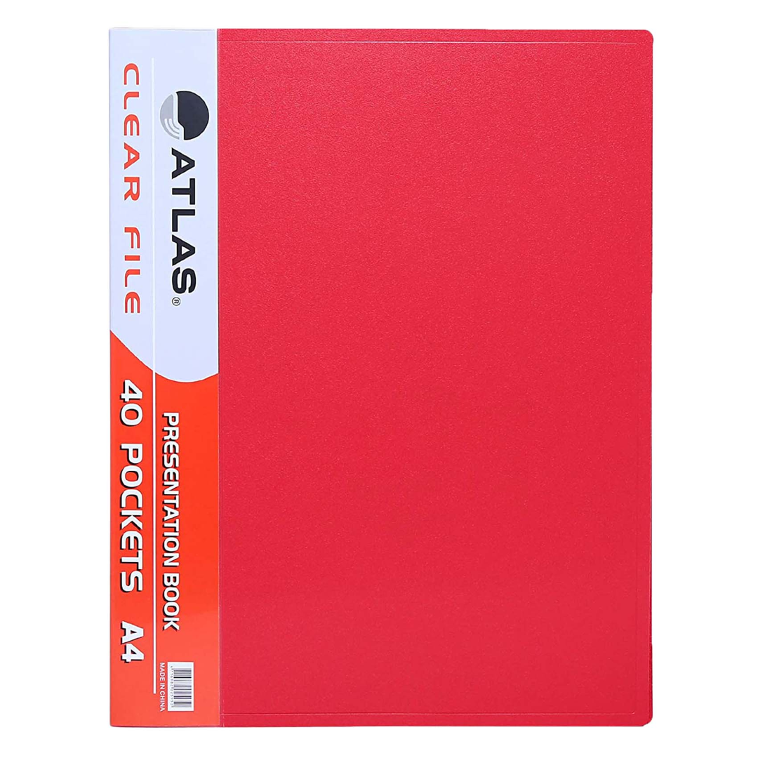 ATLAS CLEAR FOLDER A4 RED F31422